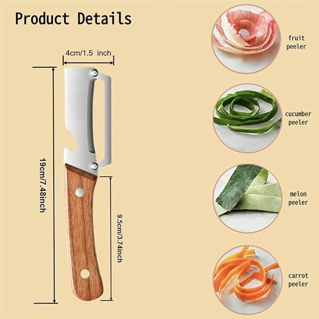Zero Snag Wooden Peeler for Kitchen Tool, Fruit & Vegetable Peeler -  Pack of 1