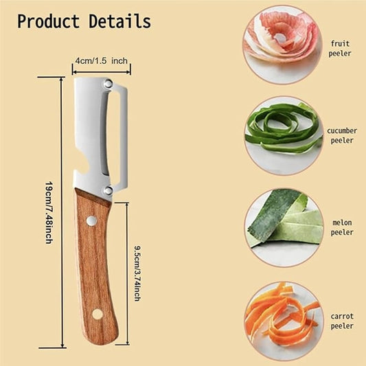 Zero Snag Wooden Peeler for Kitchen Tool, Fruit & Vegetable Peeler -  Pack of 1